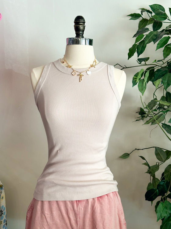 CJ Top Notch Basic Tank Top - Taupe-Tank top-Carolyn Jane's Jewelry