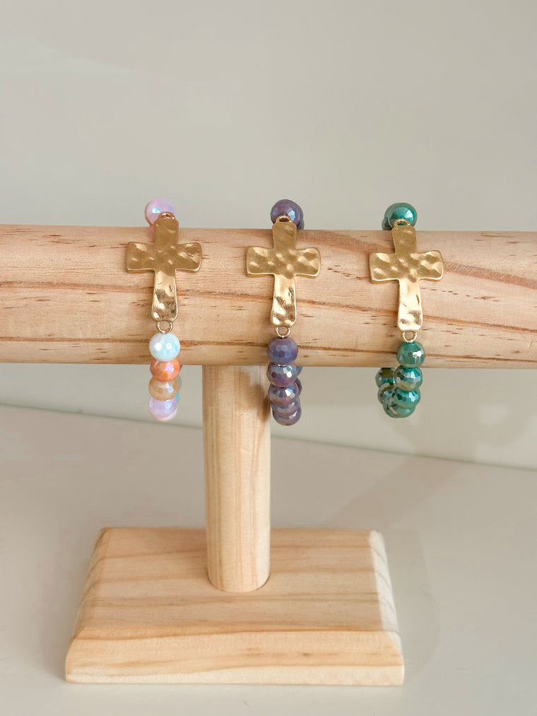 Chunky Cross Beaded Bracelets-Carolyn Jane's Jewelry
