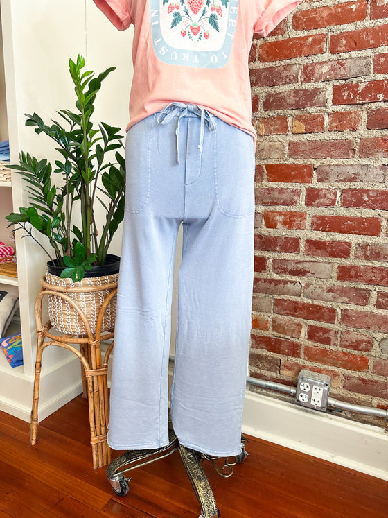 Clara Comfy Sweat Pants - Chambray-PANTS-Carolyn Jane's Jewelry