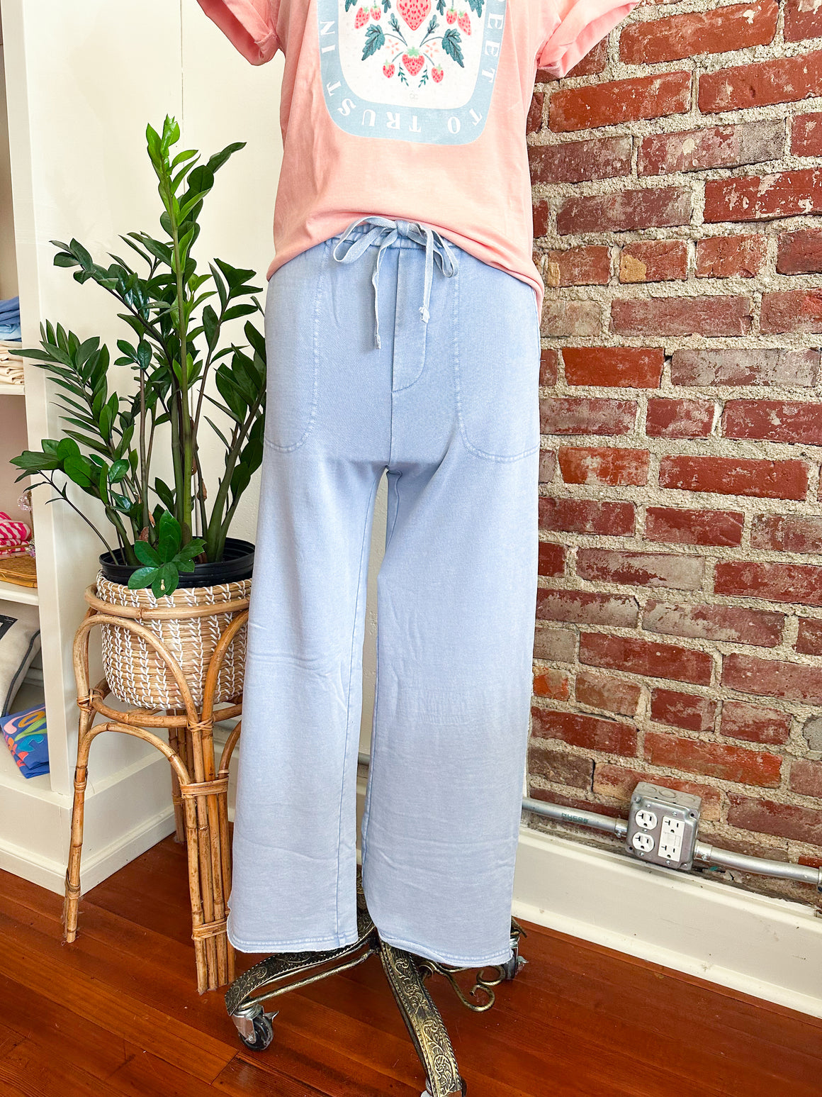 Clara Comfy Sweat Pants - Chambray-PANTS-Carolyn Jane's Jewelry