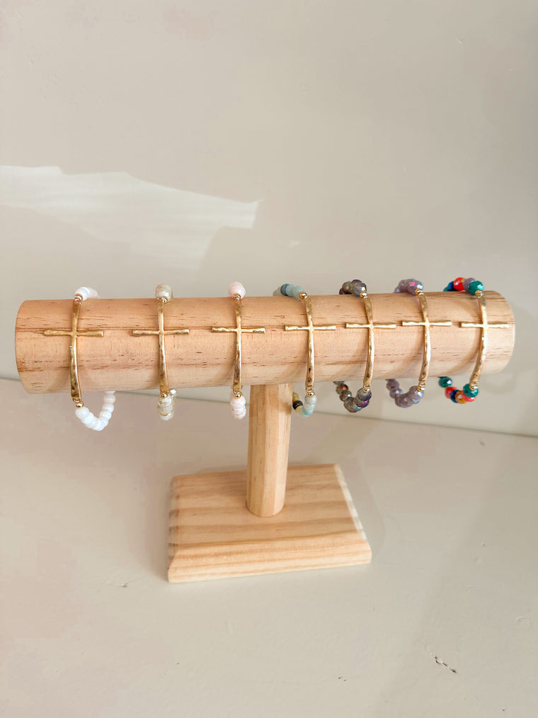 Cross Charm Beaded Bracelets-Carolyn Jane's Jewelry