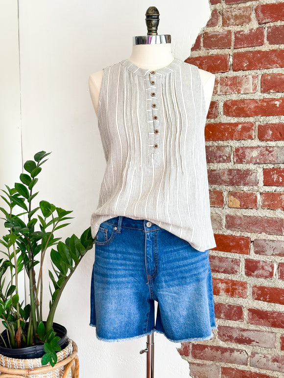 Gayle Gauze Sage Tank Top-Top-Carolyn Jane's Jewelry