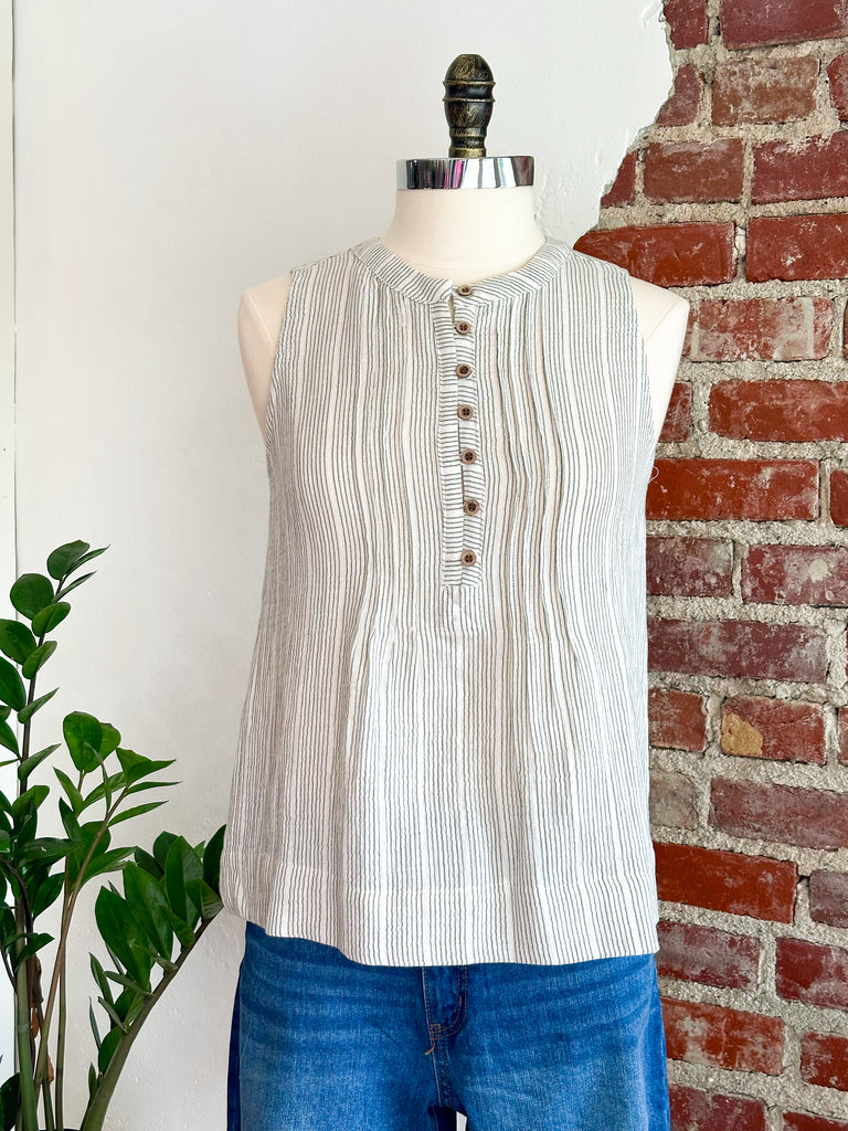 Gayle Gauze Sage Tank Top-Top-Carolyn Jane's Jewelry