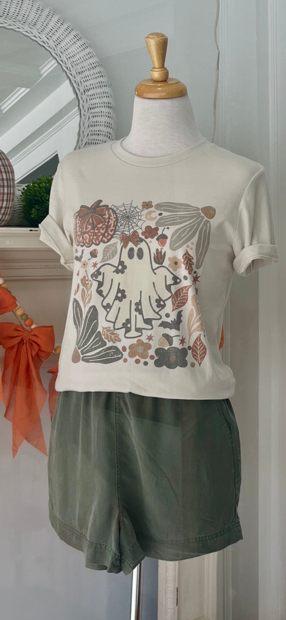 Ghost Boho Fall Graphic Tee - Stone-tshirt-Carolyn Jane's Jewelry