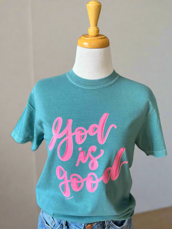 God is Good Emerald and Hot Pink T-Shirt-T-Shirt-Carolyn Jane's Jewelry