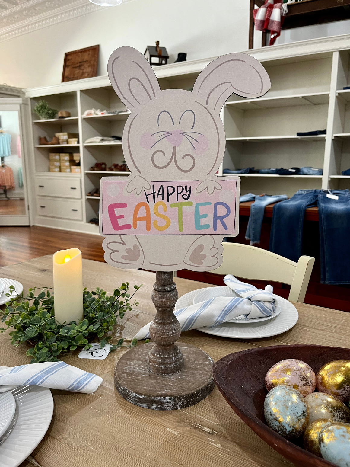 Happy Easter Bunny Topper-Sign-Carolyn Jane's Jewelry