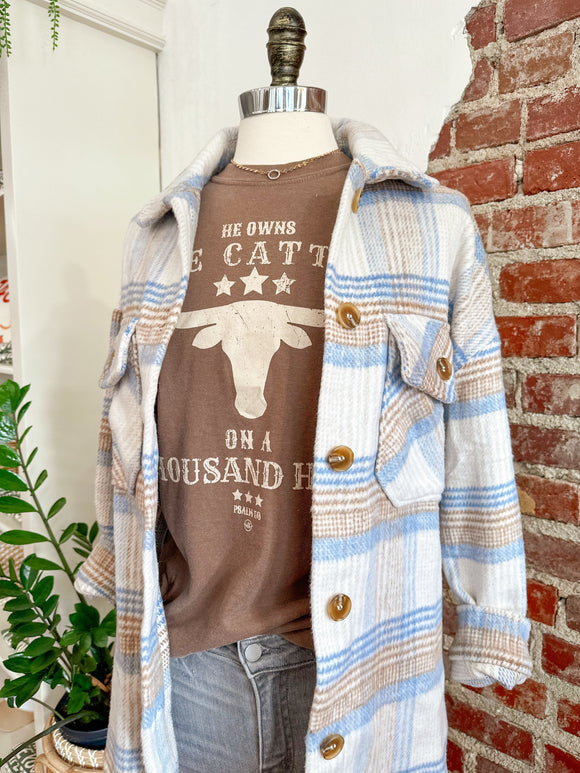 He Owns The Cattle Christian Graphic Tee-T-Shirt-Carolyn Jane's Jewelry