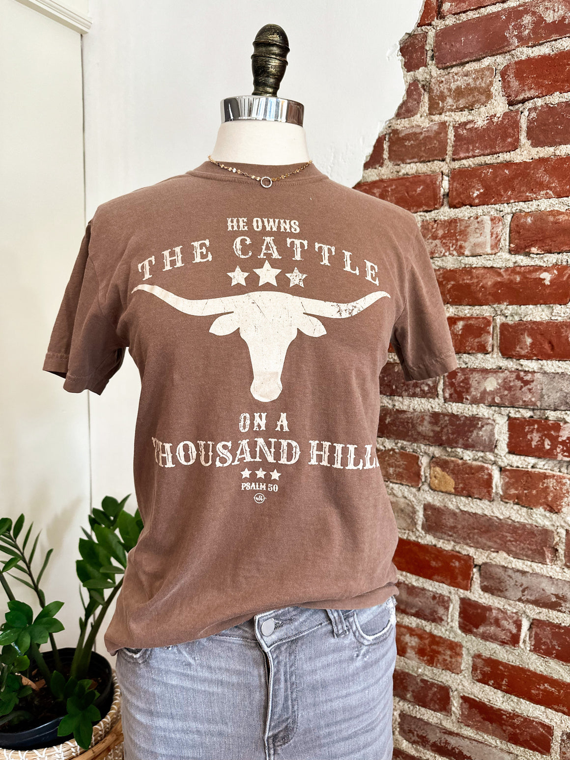 He Owns The Cattle Christian Graphic Tee-T-Shirt-Carolyn Jane's Jewelry