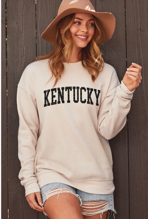Kentucky Classic Graphic Sweatshirt - Tan-Sweatshirt-Carolyn Jane's Jewelry
