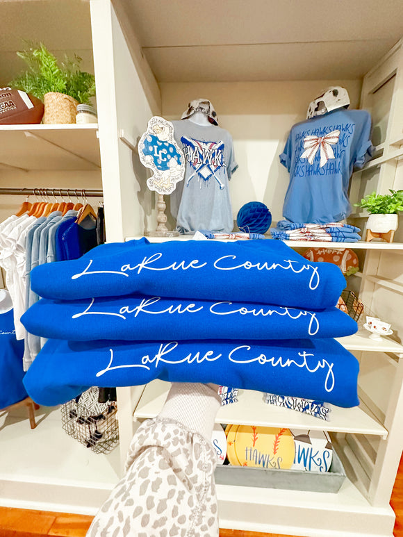 LaRue County Script Sweatshirt - Royal-T-Shirt-Carolyn Jane's Jewelry