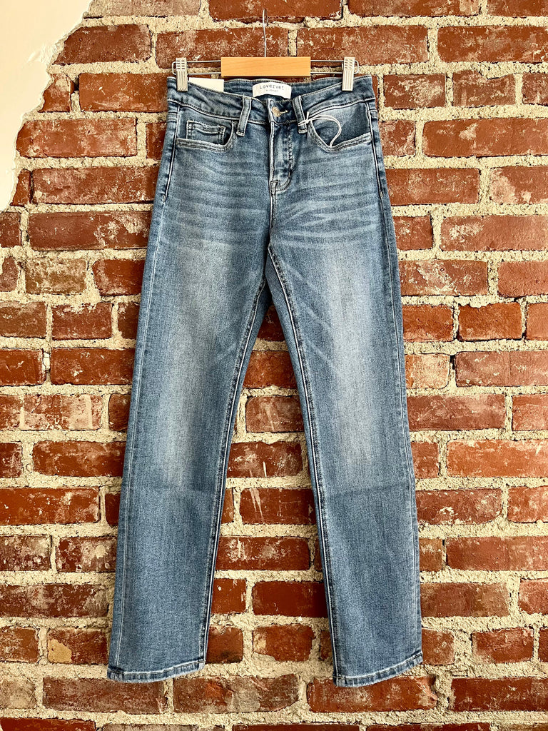 Lovervet Mid Rise Straight Jean Med Wash-Jean-Carolyn Jane's Jewelry