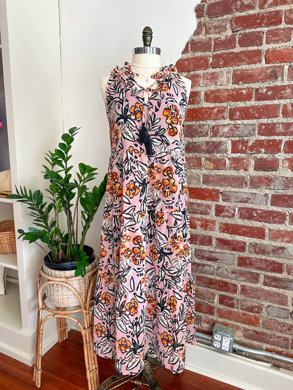 Magnolia Floral Maxi Sleeveless Dress - Light Pink-maxi dress-Carolyn Jane's Jewelry