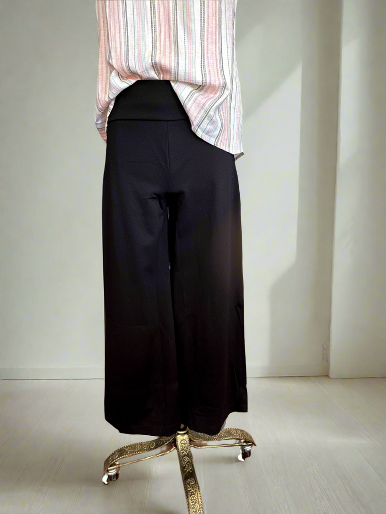 Maye Magic Wide Leg Cropped Pants - Black-PANTS-Carolyn Jane's Jewelry