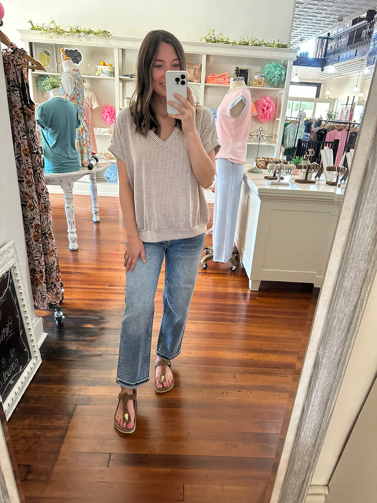 Risen Taylor High Rise Crop Boyfriend Cuffed Jeans - Med-DENIM-Carolyn Jane's Jewelry