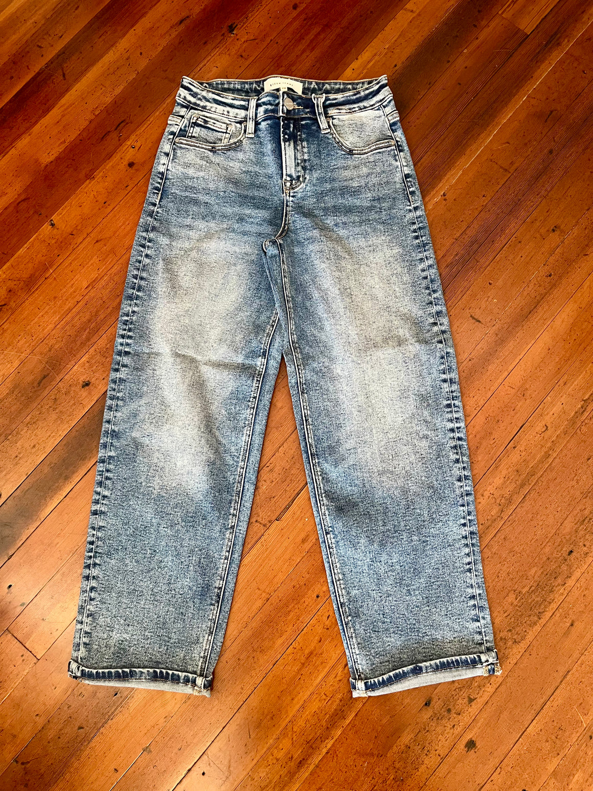 Risen Taylor High Rise Crop Boyfriend Cuffed Jeans - Med-DENIM-Carolyn Jane's Jewelry