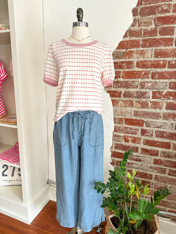 Sadie Striped Puff Sleeve Top-Carolyn Jane's Jewelry