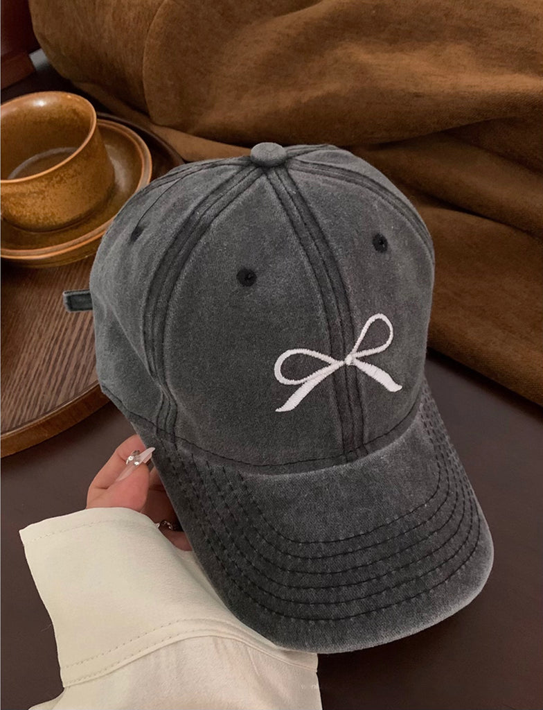 Simple Embroidery Bow Baseball Cap-Carolyn Jane's Jewelry