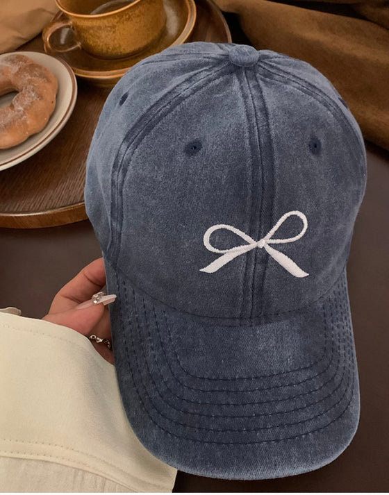 Simple Embroidery Bow Baseball Cap-Carolyn Jane's Jewelry