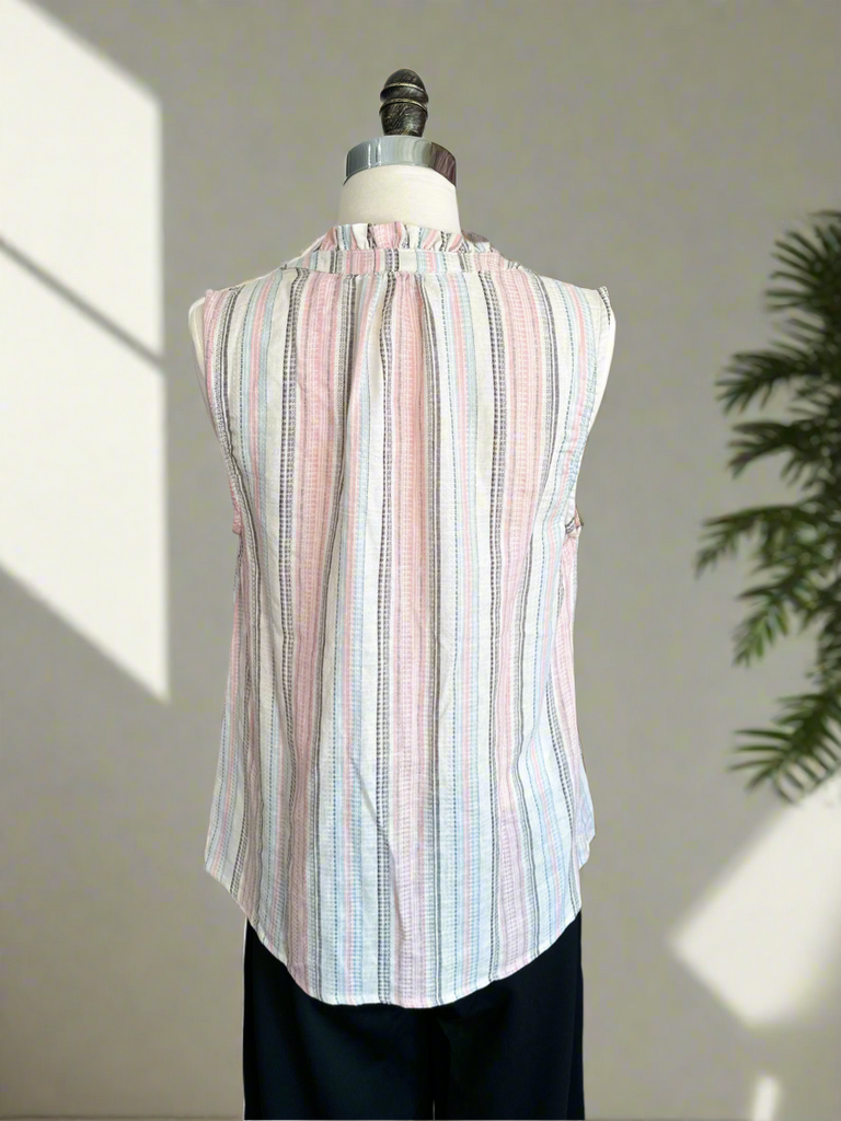 Stella Striped Sleeveless Top-sleevless-Carolyn Jane's Jewelry