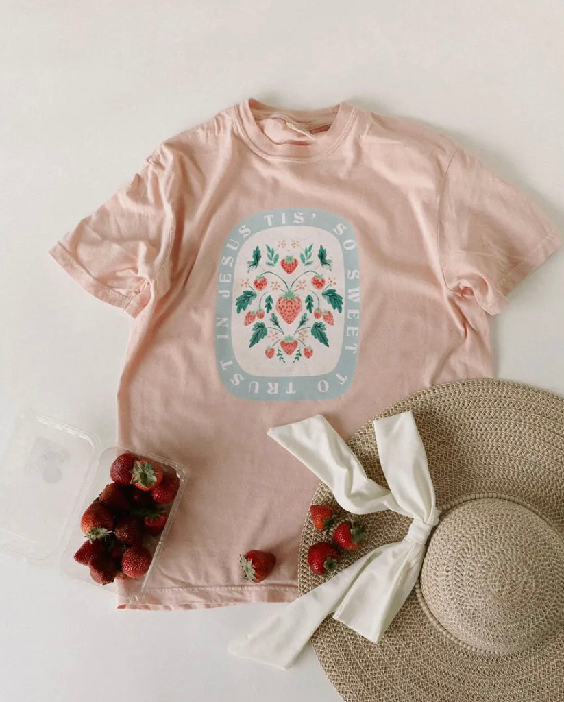 Tis So Sweet To Trust In Jesus-t-shirt-Carolyn Jane's Jewelry