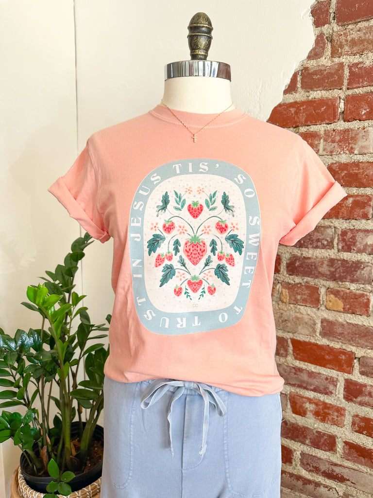 Tis So Sweet To Trust In Jesus-t-shirt-Carolyn Jane's Jewelry