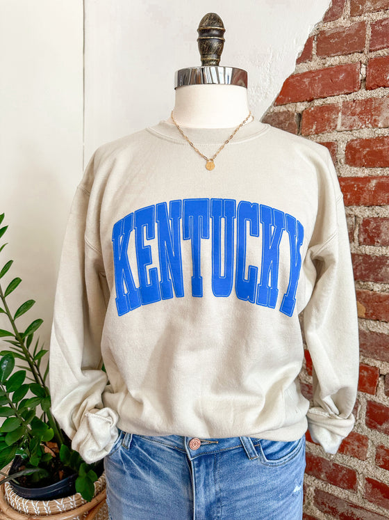 Vintage Varsity Kentucky Sweatshirt - Stone-Carolyn Jane's Jewelry