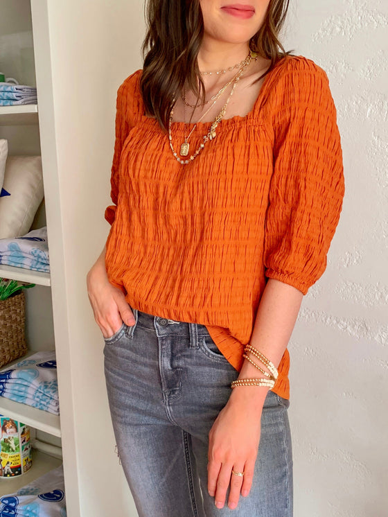 Amber Textured Top-Top-Carolyn Jane's Jewelry
