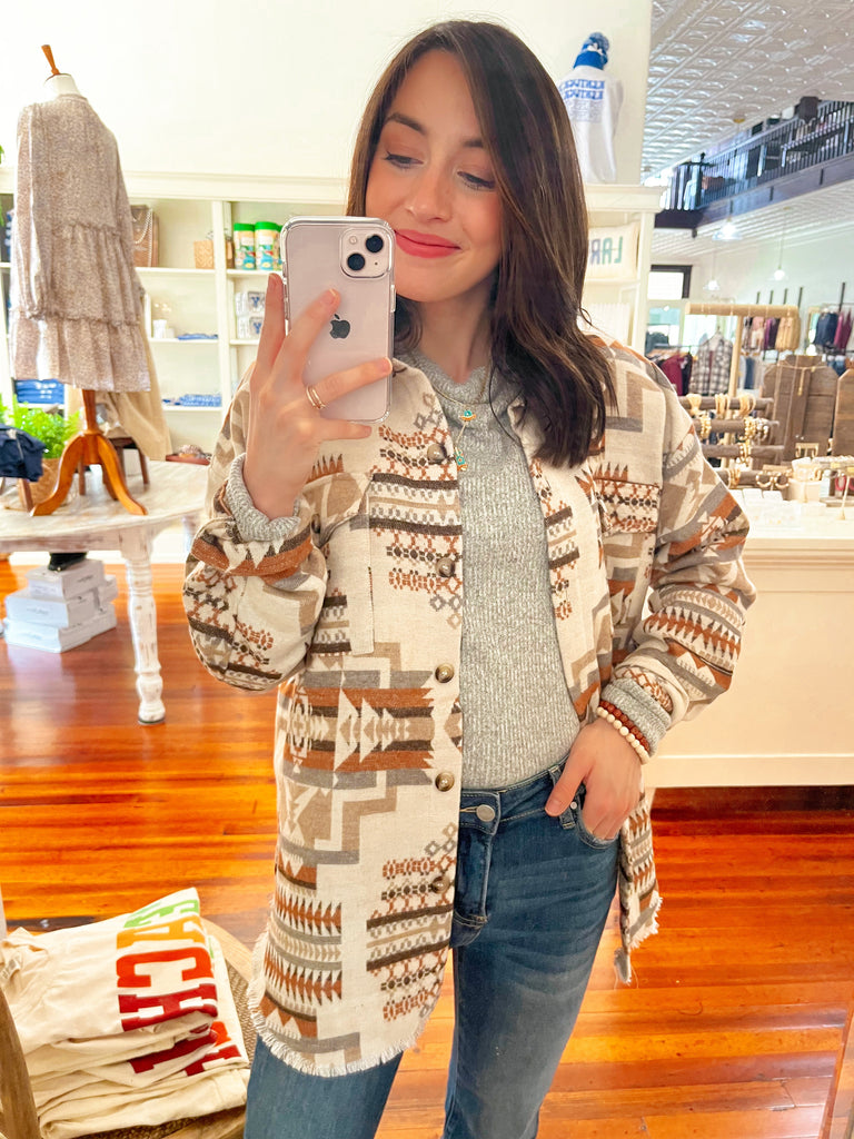 Aztech Western Shacket Shirt Jacket-Outerwear / Shacket-Carolyn Jane's Jewelry