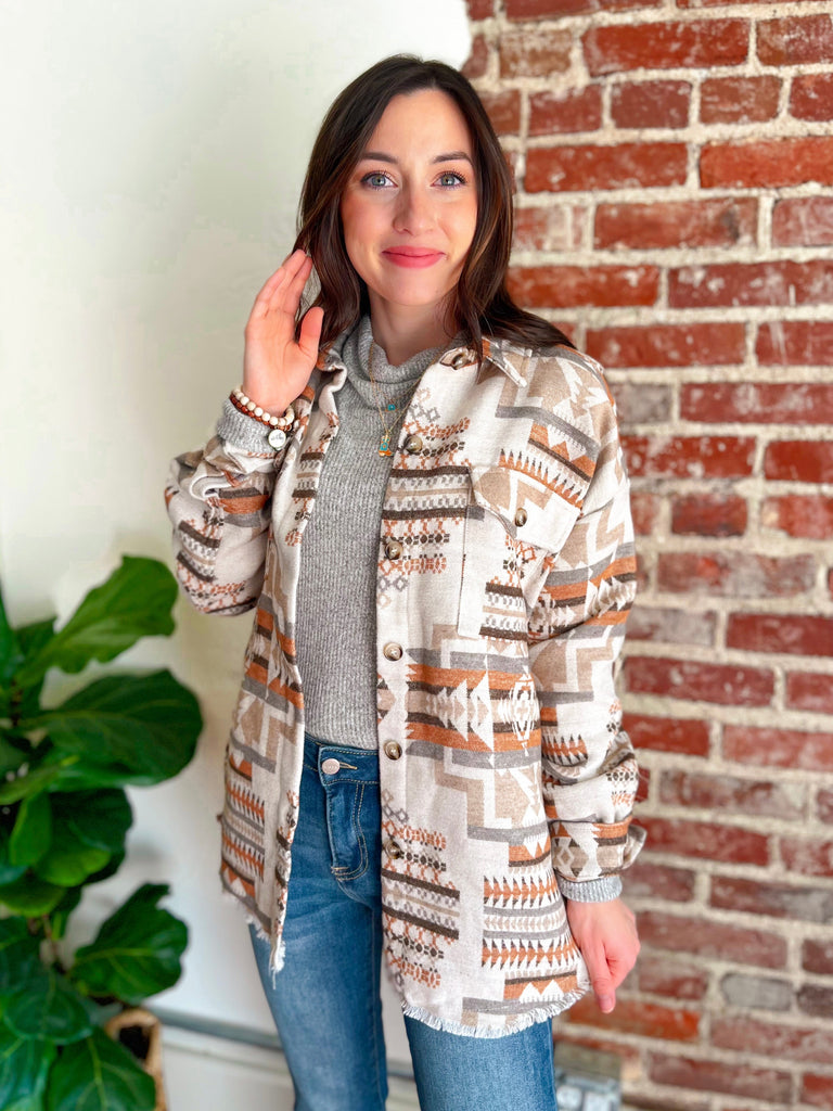 Aztech Western Shacket Shirt Jacket-Outerwear / Shacket-Carolyn Jane's Jewelry