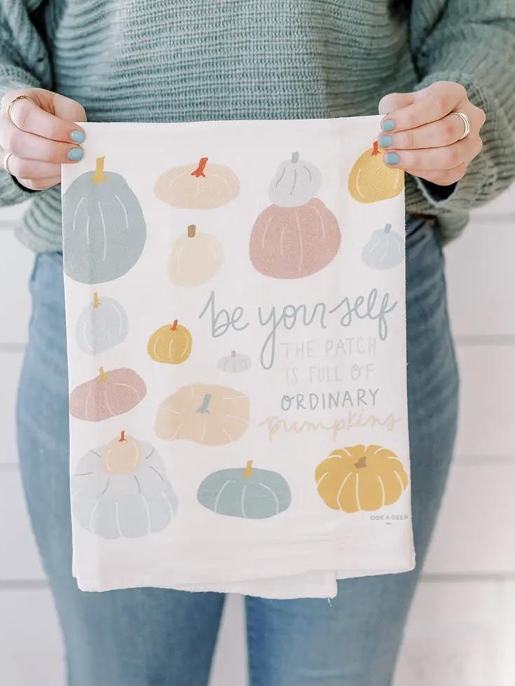 Be Yourself Pumpkin Tea Towel-tea towel-Carolyn Jane's Jewelry