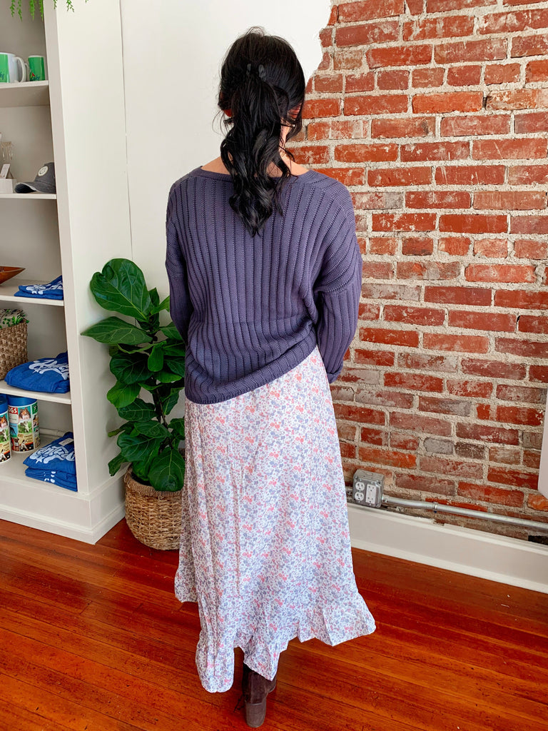Blakely Pointelle Sweater in Deep Navy-Top-Carolyn Jane's Jewelry