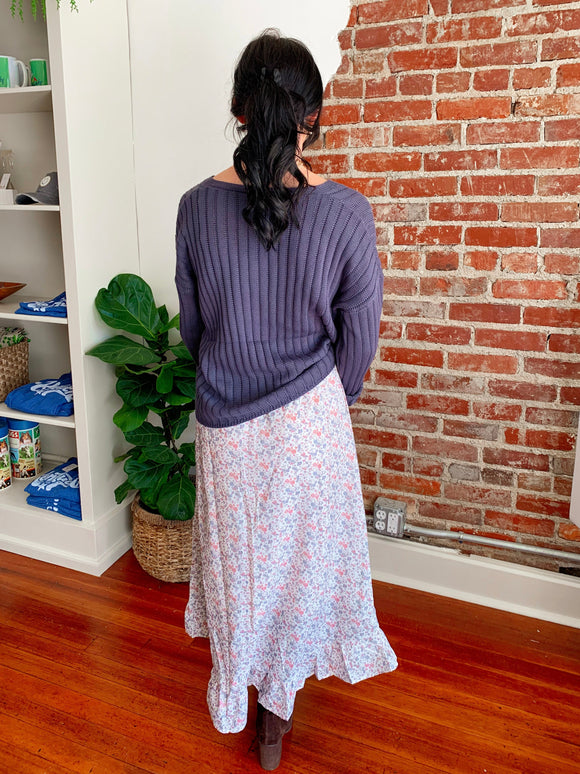 Blakely Pointelle Sweater in Deep Navy-Top-Carolyn Jane's Jewelry