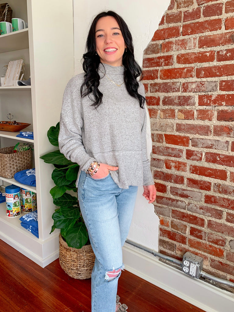 Cece Heather Grey Turtleneck Top-Top-Carolyn Jane's Jewelry