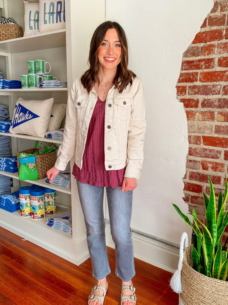 Cecilia Textured Top in Plum-Carolyn Jane's Jewelry
