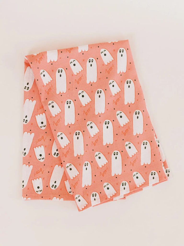 Full Pattern Ghost Flour Sack Towel | Halloween Decor-Carolyn Jane's Jewelry