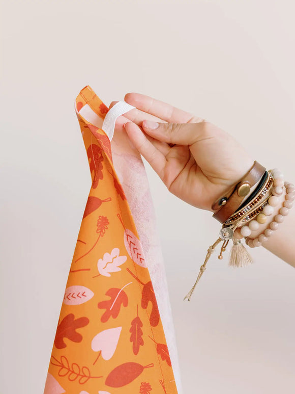 Full Pattern Leaves Fall Flour Sack Kitchen Towel-Carolyn Jane's Jewelry