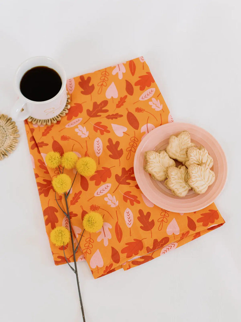 Full Pattern Leaves Fall Flour Sack Kitchen Towel-Carolyn Jane's Jewelry