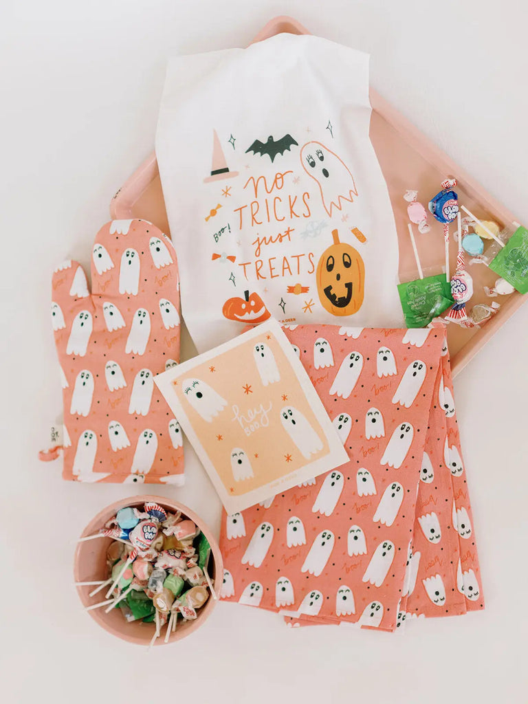 No Tricks Just Treats Halloween Flour Sack Towel-Carolyn Jane's Jewelry