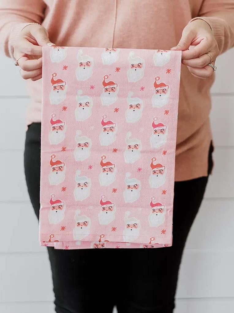 Santa Christmas Tea Towel-tea towel-Carolyn Jane's Jewelry